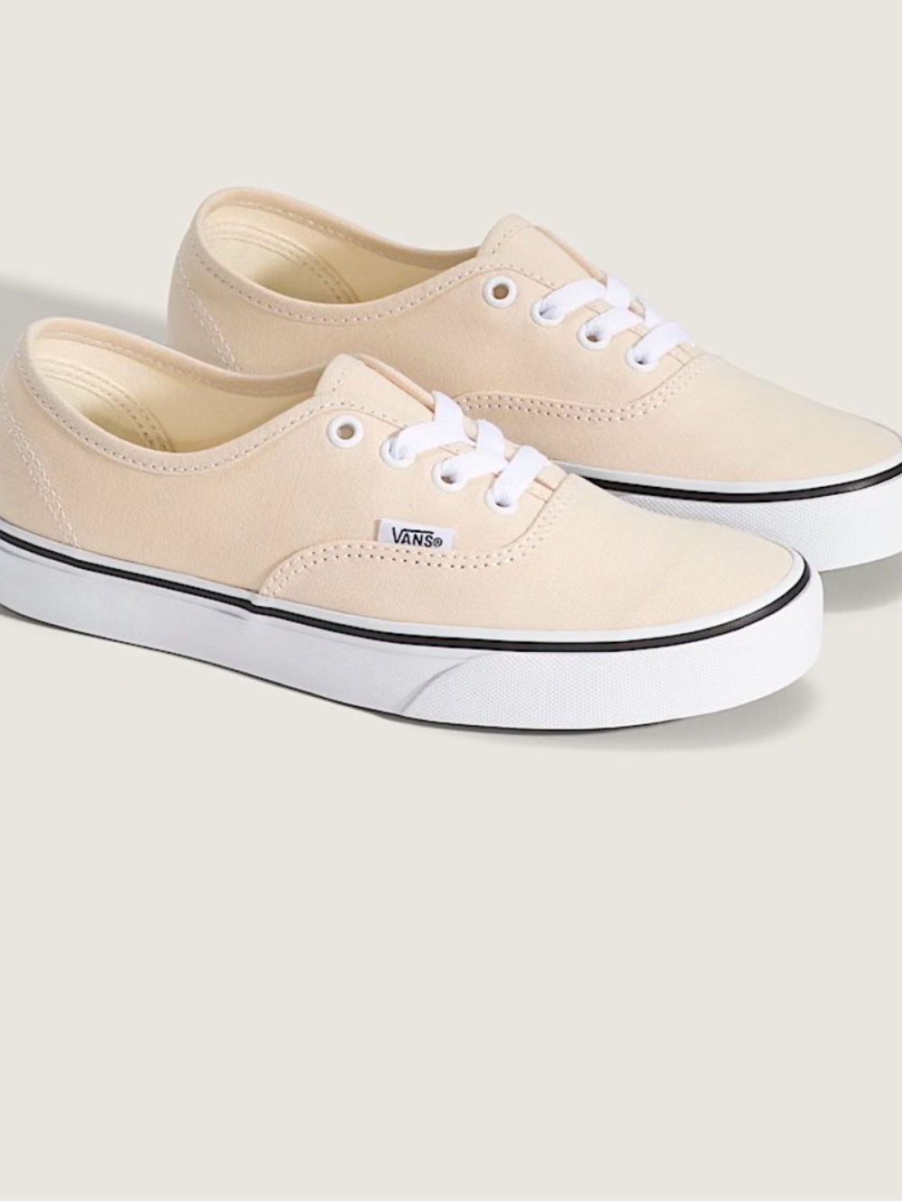 Vans Low-Top Canvas Sneakers in Cream